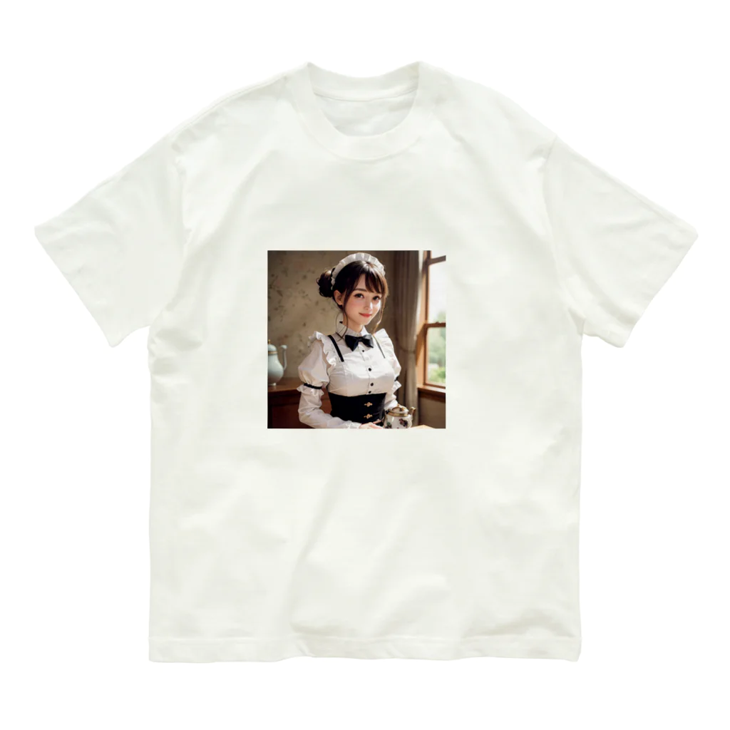 オリジナルグッズショップ KIJITORAのメイドさん Organic Cotton T-Shirt