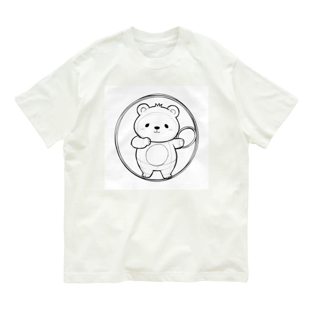 ganeshaのかわいいクマ オーガニックコットンTシャツ