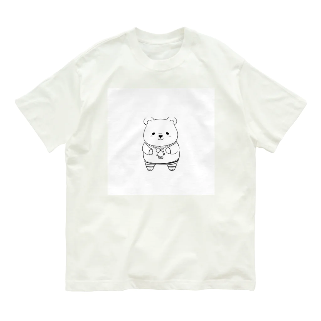 ganeshaのかわいいクマ オーガニックコットンTシャツ