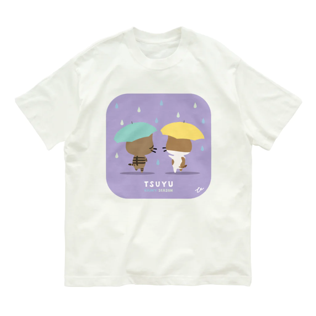 KIJISHIRO'S FACTORYの梅雨の時期に散歩しているキジシロ工場長 Organic Cotton T-Shirt