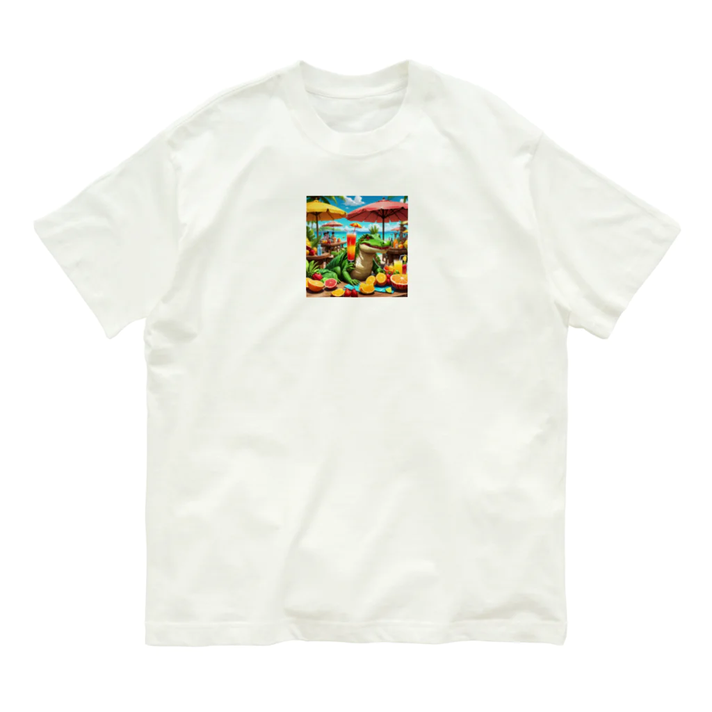 さぷのバカンスなワニ Organic Cotton T-Shirt