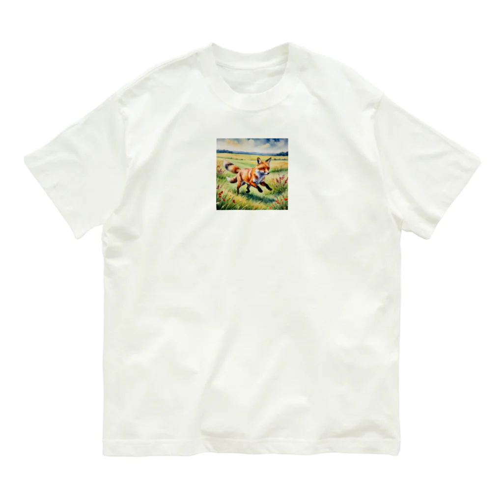 Rei_sellの駆けるキツネ Organic Cotton T-Shirt