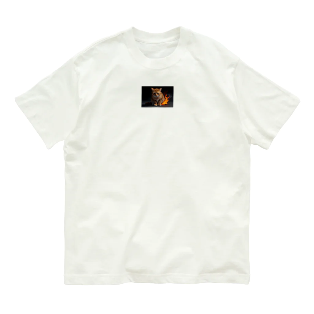 AItamの炎の守護者「炎タイプの猫」 Organic Cotton T-Shirt