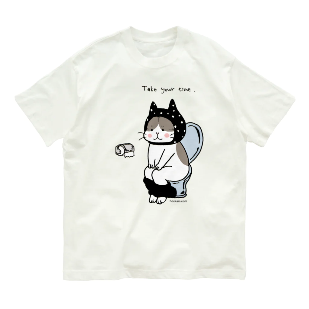 ほっかむねこ屋（アトリエほっかむ）のトイレねこ　黒 Organic Cotton T-Shirt