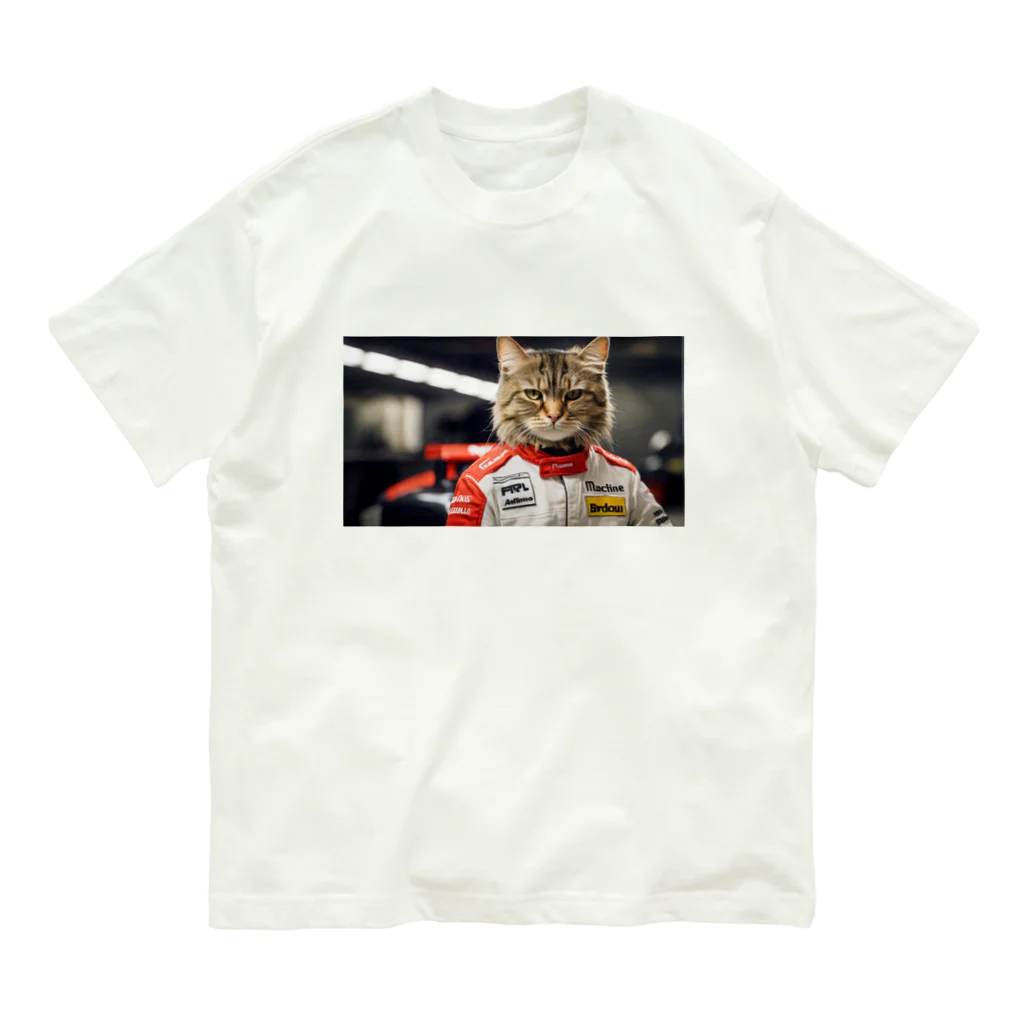 ADOのＦ１レーサー猫 Organic Cotton T-Shirt