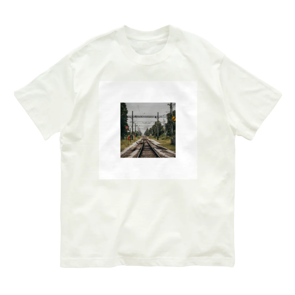 atoyuki_SHOPの鉄道レールデザイン Organic Cotton T-Shirt