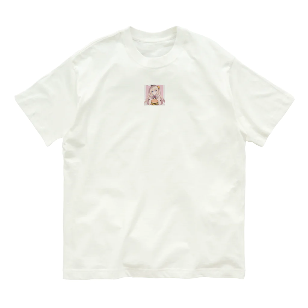 オリジナルグッズショップ KIJITORAの私とバーガー Organic Cotton T-Shirt