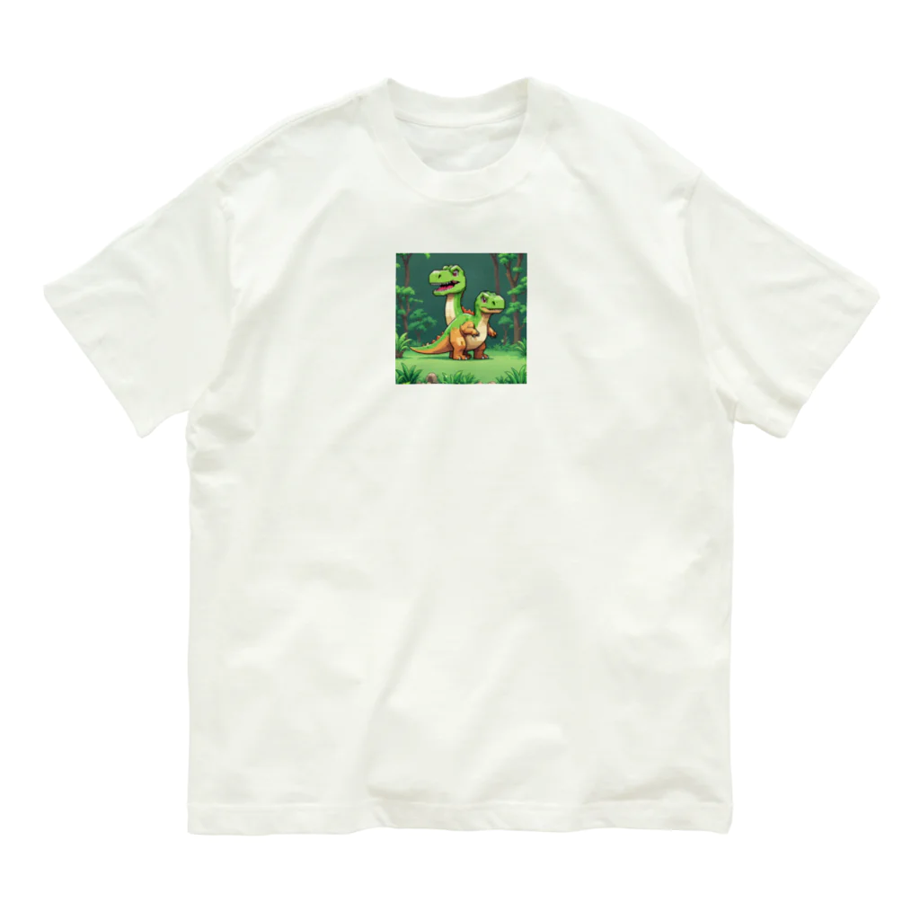 OTIRUBUTUBUTUのいきわかれ恐竜 オーガニックコットンTシャツ