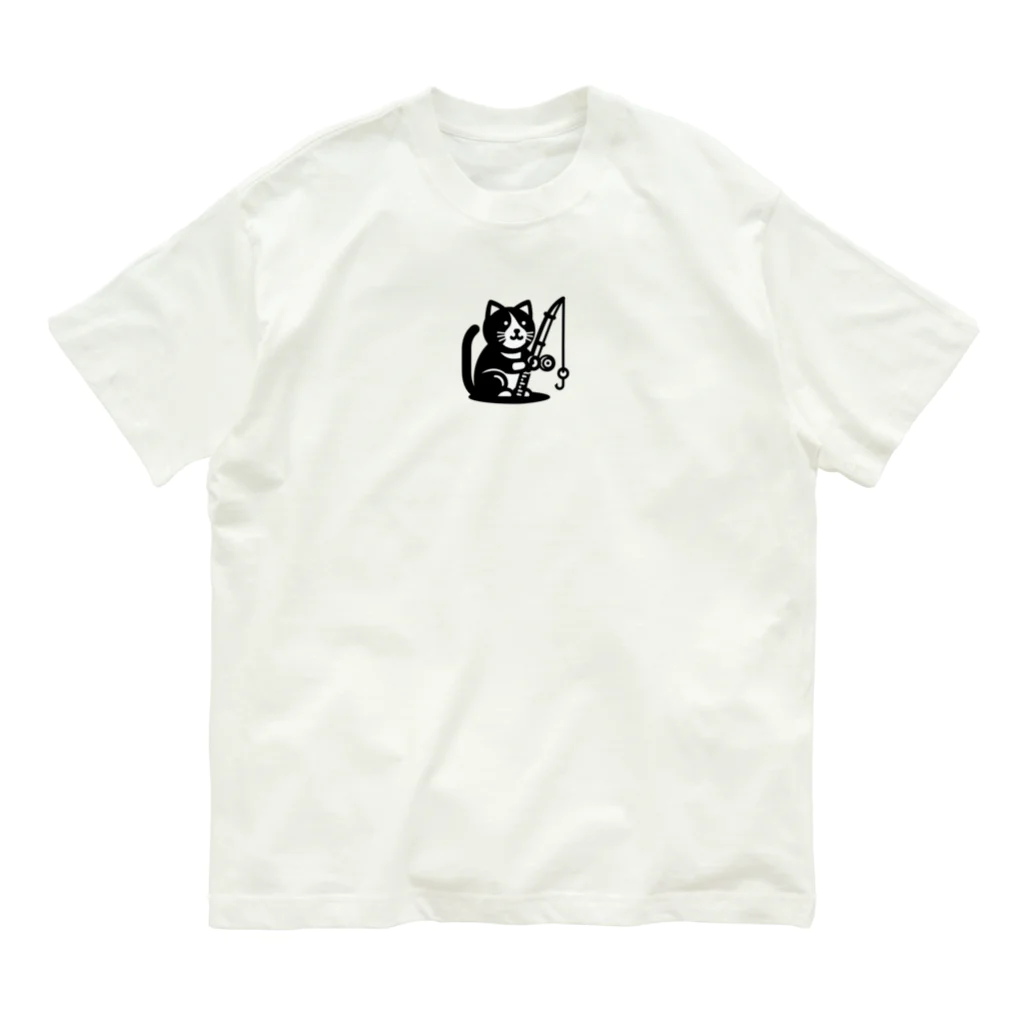 fish-man13の釣り猫 オーガニックコットンTシャツ