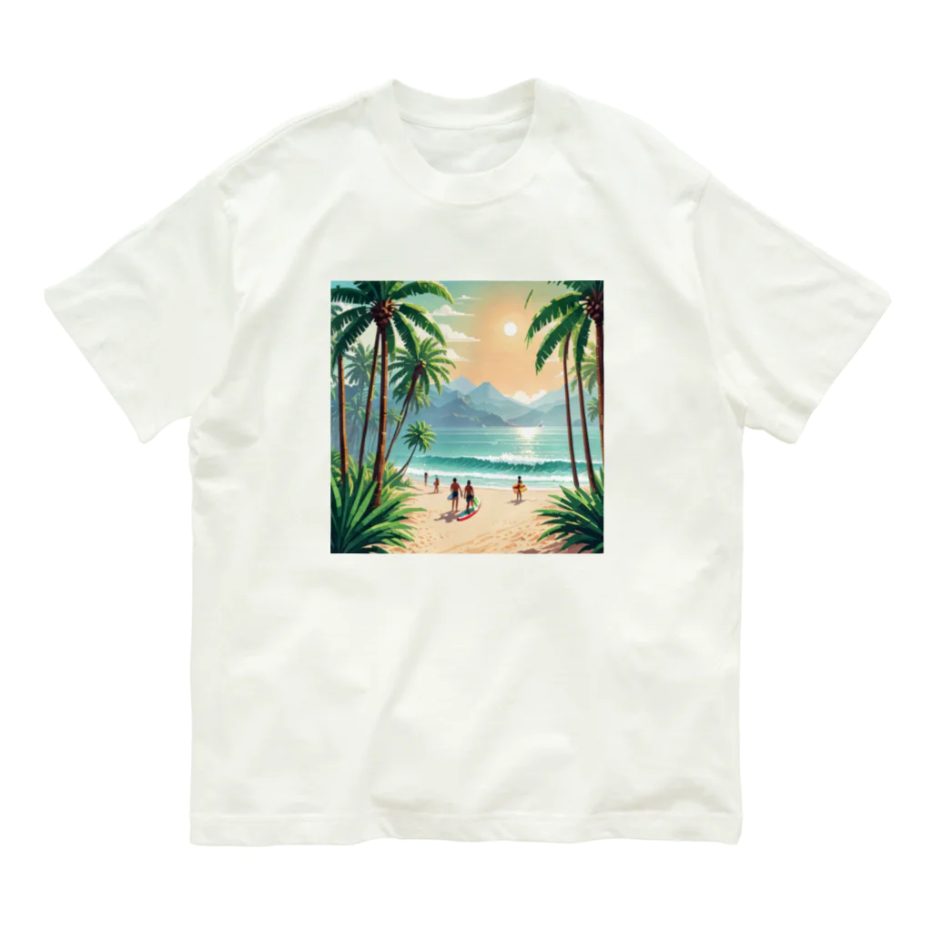 Paradise ExploreのPalm Breeze Bliss オーガニックコットンTシャツ