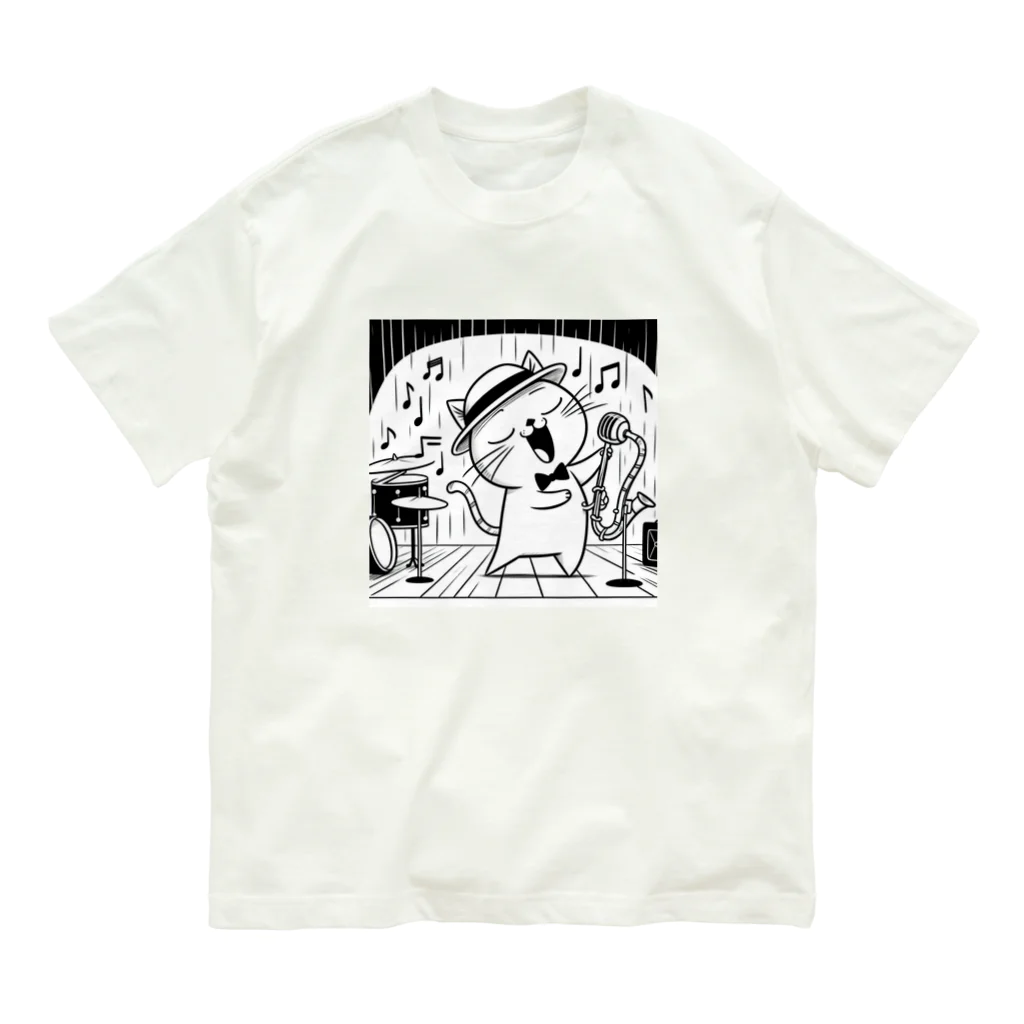 age3mのジャズボーカルキャット Organic Cotton T-Shirt