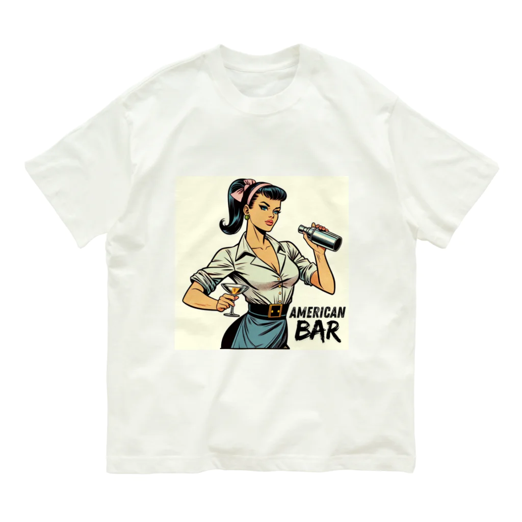 AMERICAN BARのアメコミ風バーテンダー Organic Cotton T-Shirt