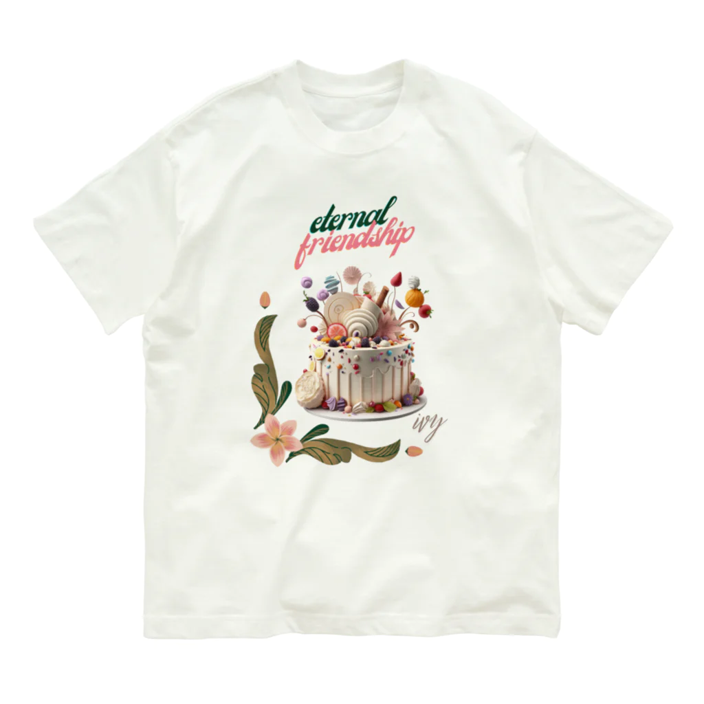 ivybloonのサプライズケーキ オーガニックコットンTシャツ