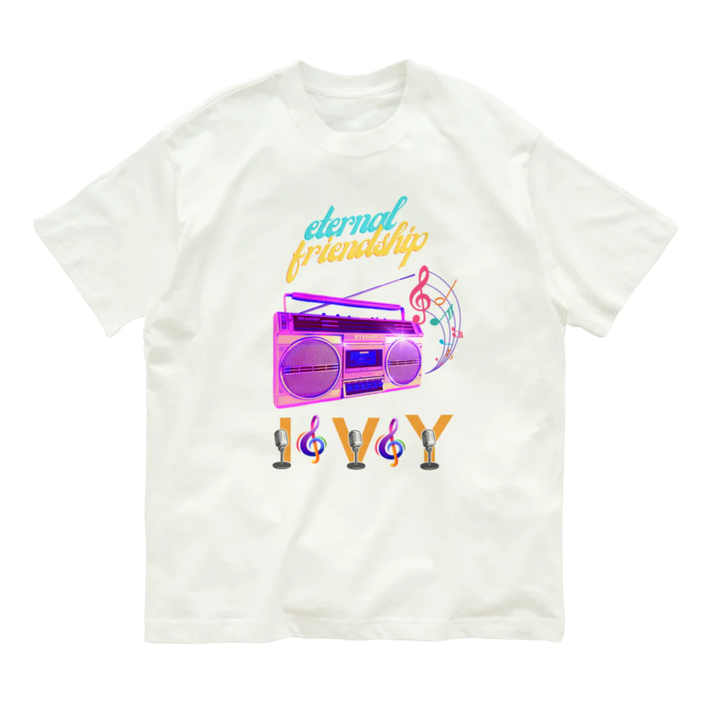 ivybloonの懐かしいラジカセ オーガニックコットンTシャツ