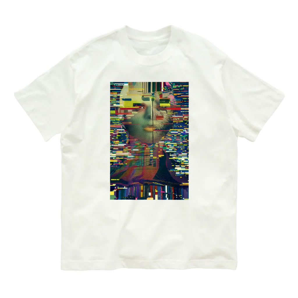 Blue planetのvol.4 glitch オーガニックコットンTシャツ