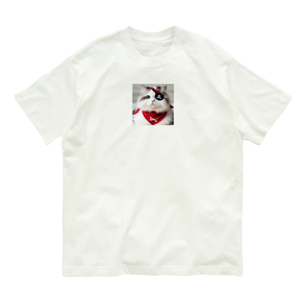 nail_aphroditeの海賊猫ちゃん オーガニックコットンTシャツ