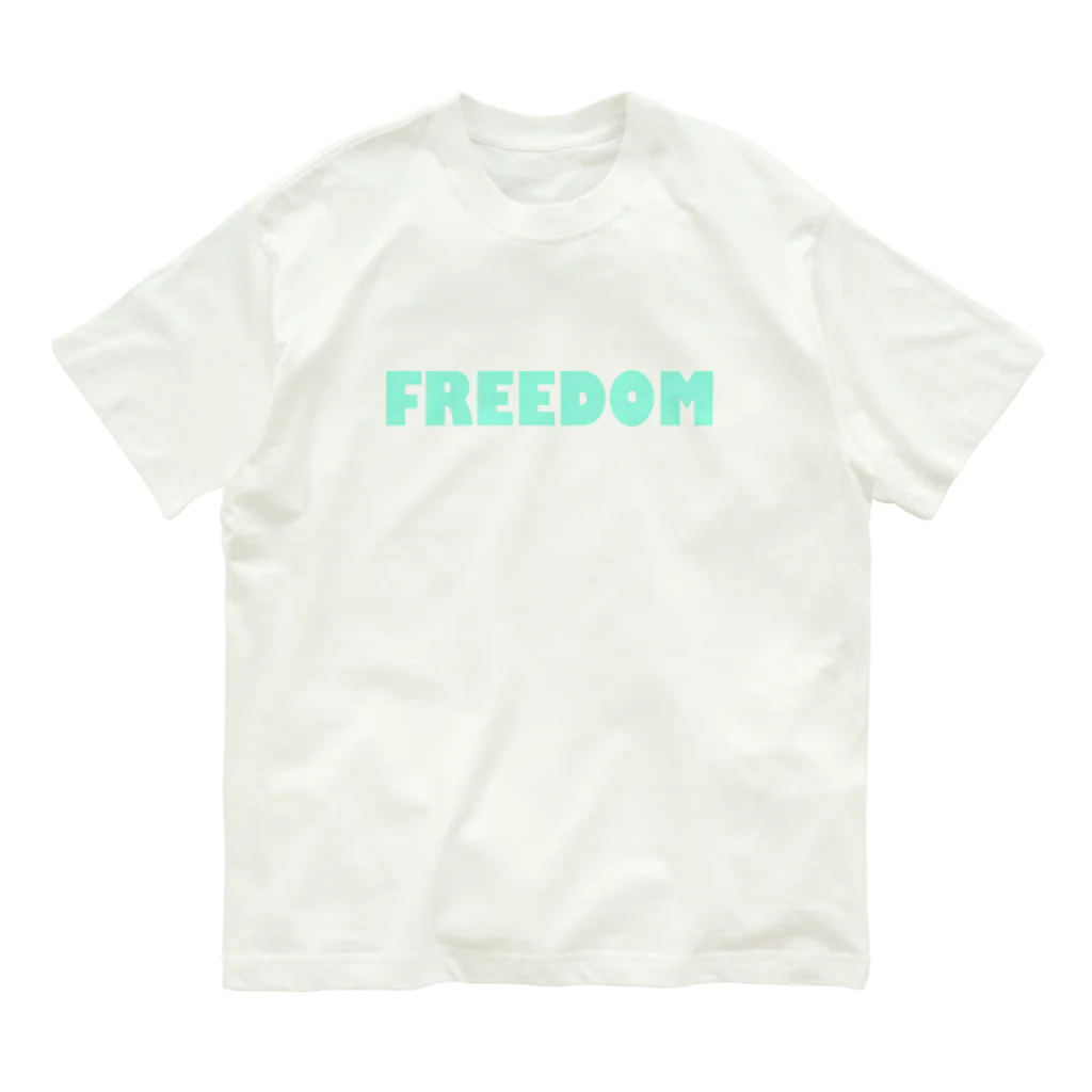 普通のお店の自由Tシャツ　(グリーンロゴ) Organic Cotton T-Shirt