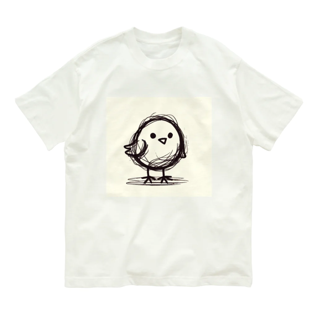 m aのてがきひよこのピピ オーガニックコットンTシャツ