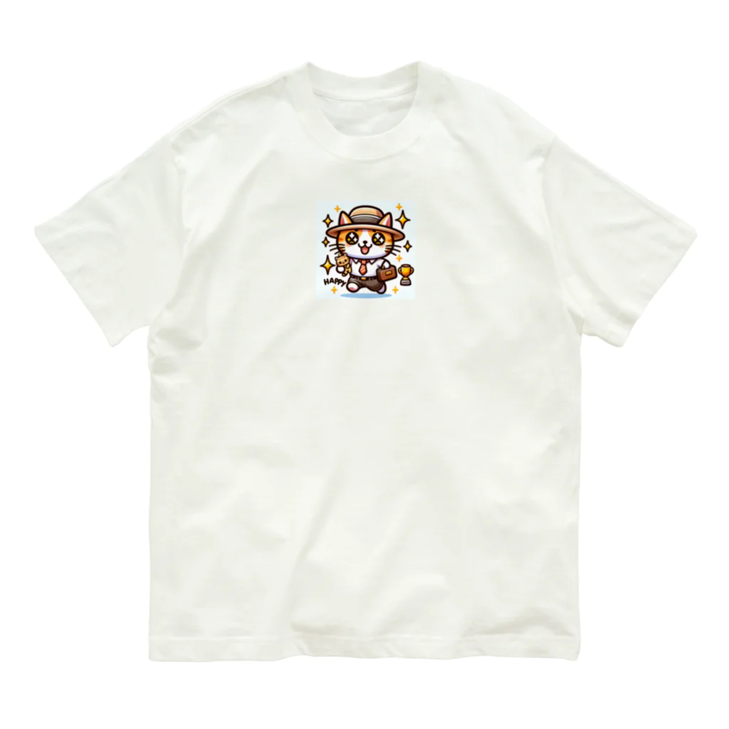 かずきの忙しそうな猫2 オーガニックコットンTシャツ