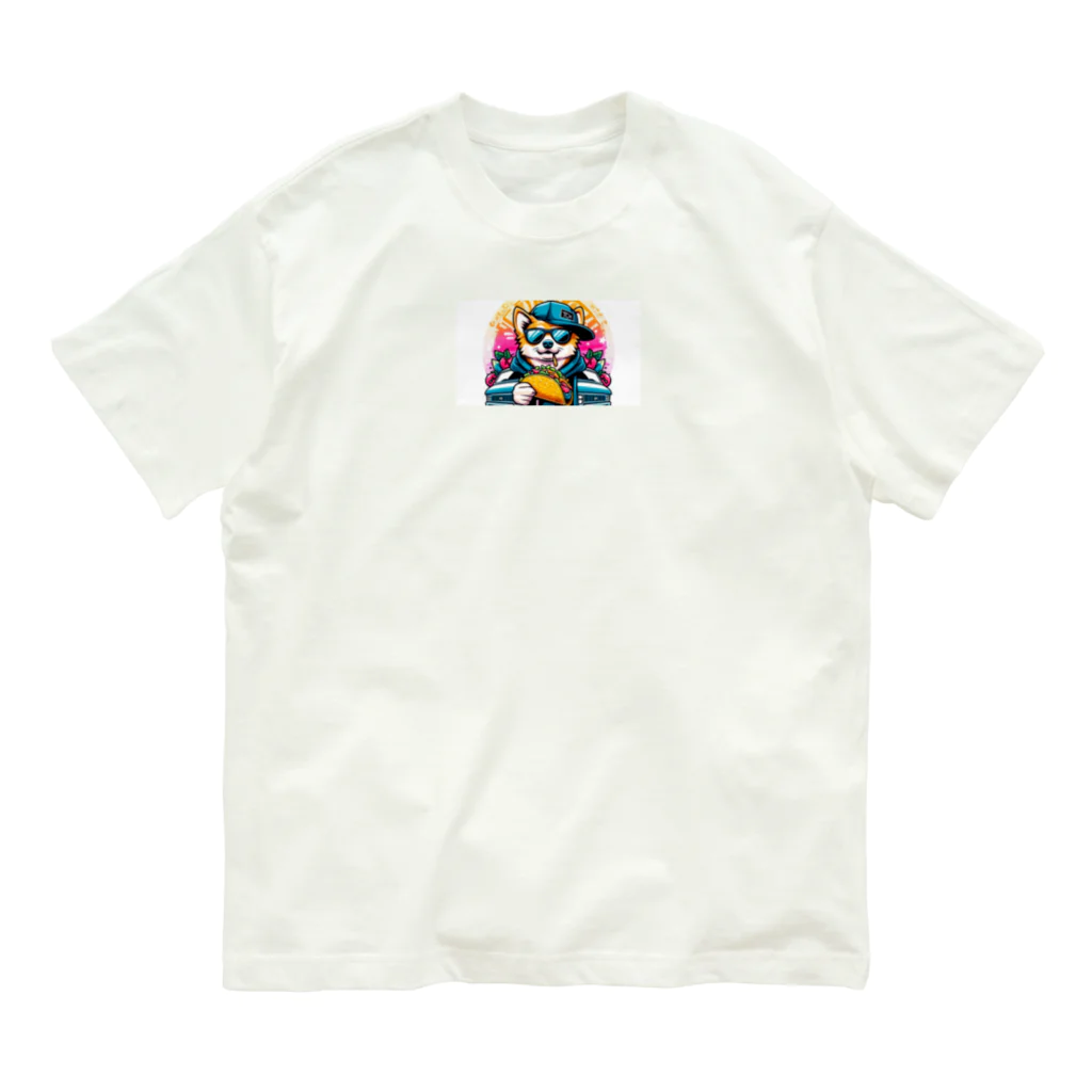 Gokuuchan's Cute Creationsのゴクウちゃんとタコス　time Organic Cotton T-Shirt