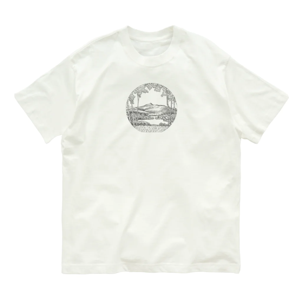 march springの川の畔　ラインアート Organic Cotton T-Shirt