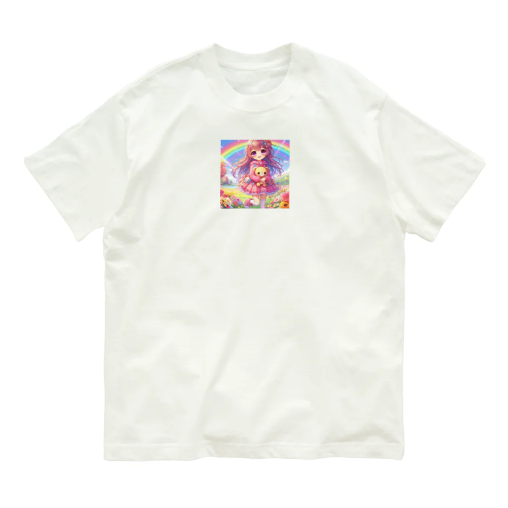 aaammmamのロリ　少女　ピンク髪 オーガニックコットンTシャツ