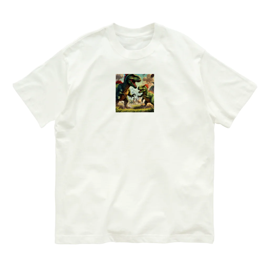 OTIRUBUTUBUTUの恐竜せんそう Organic Cotton T-Shirt