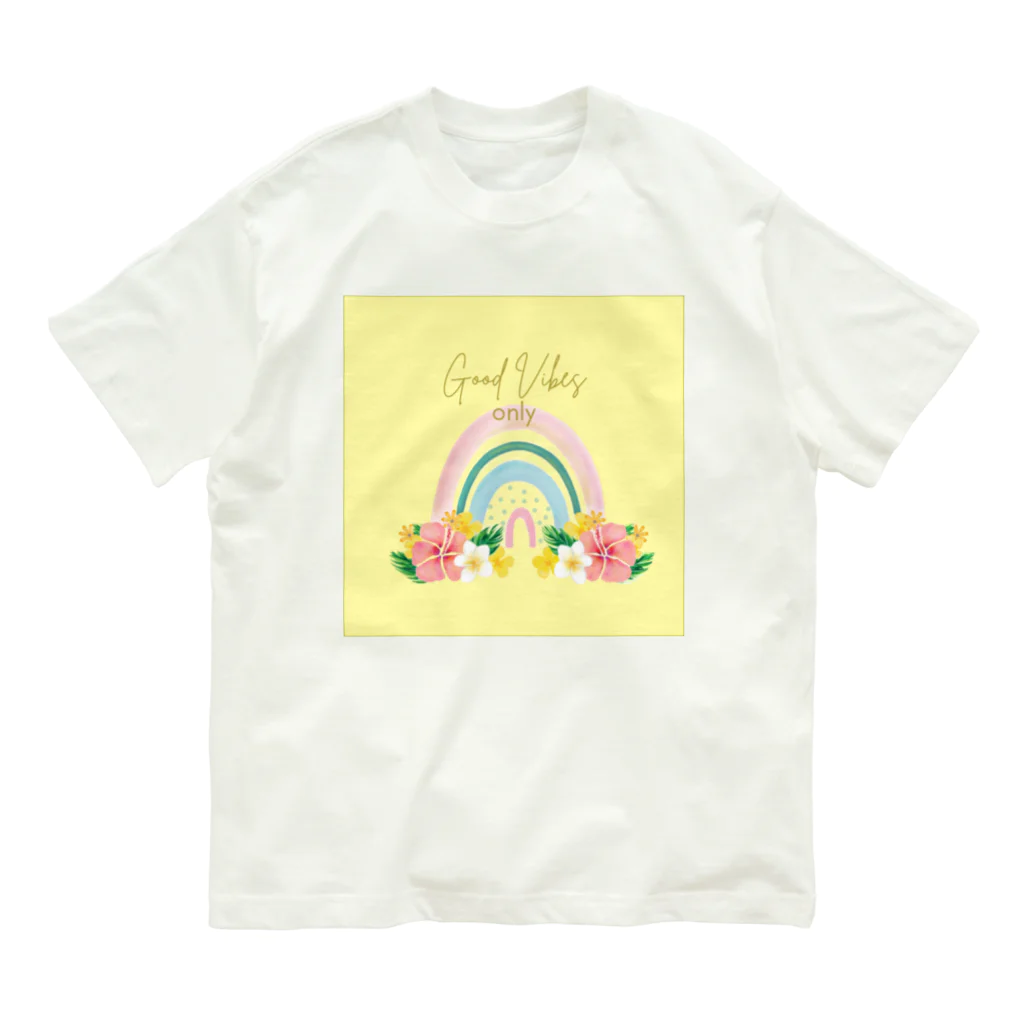 Aloha for AinaのRainbow_Good Vibes Only オーガニックコットンTシャツ