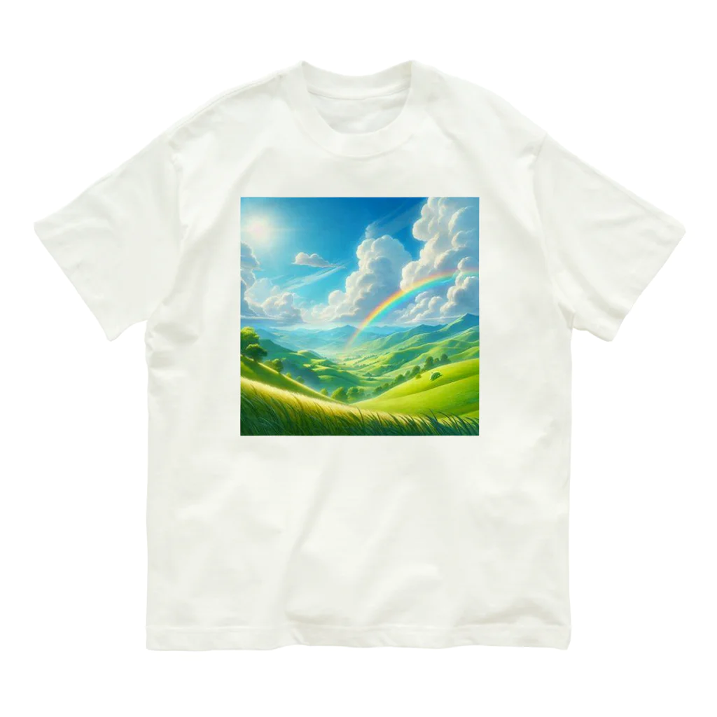 Rパンダ屋の「美しい緑の風景」グッズ Organic Cotton T-Shirt