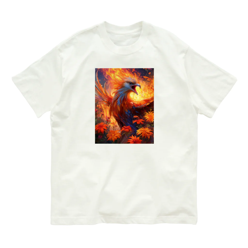 タカヤマ・サイトの蘇る炎、希望の翼・不屈の精神を持つ不死鳥 Organic Cotton T-Shirt