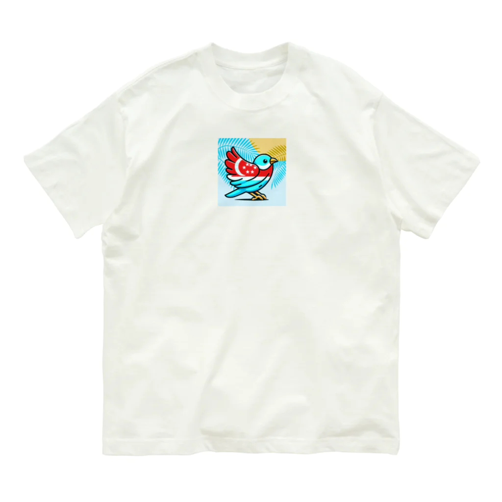 bugisショップの煌めくトロピカルバード🐦️ Organic Cotton T-Shirt