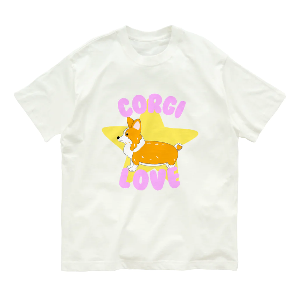 buuchapのコーギーLOVE オーガニックコットンTシャツ