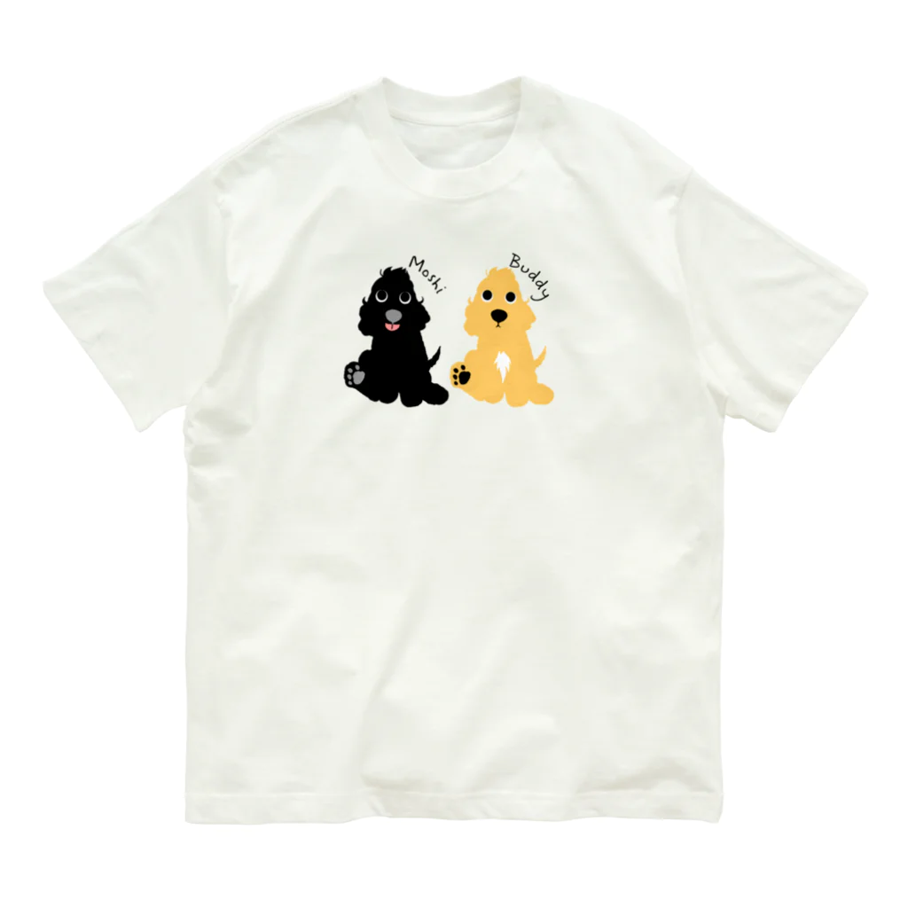 ごまいちのMoshiとBuddy【パピコバージョン】 オーガニックコットンTシャツ