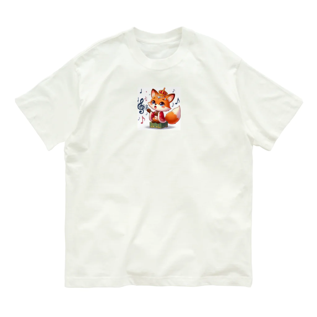 桃の花の歌うキツネの王子さま オーガニックコットンTシャツ