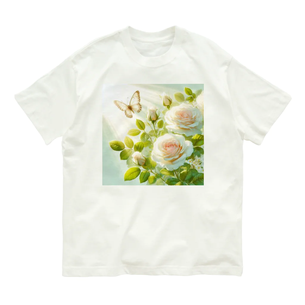 Rパンダ屋の「白薔薇」グッズ Organic Cotton T-Shirt