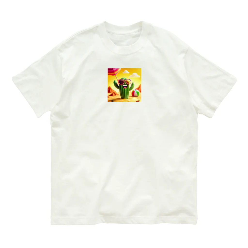 KIglassesの「サングラスをかけたハッピーなサボテン - 砂漠の陽気な仲間！ Organic Cotton T-Shirt