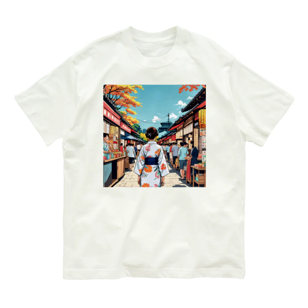 noiSutoaの浴衣 Organic Cotton T-Shirt