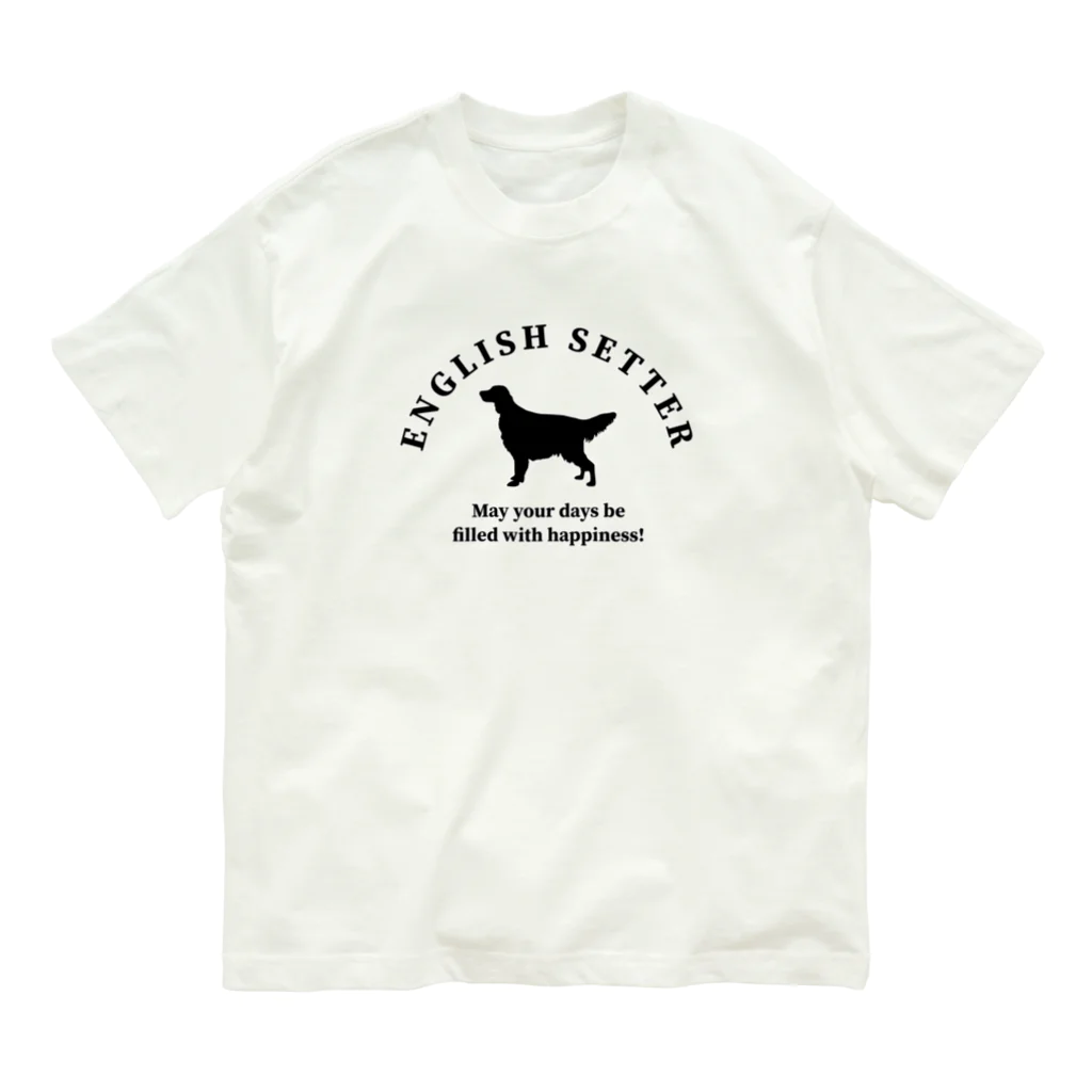 onehappinessのイングリッシュセッター　happiness!　【One:Happiness】 オーガニックコットンTシャツ