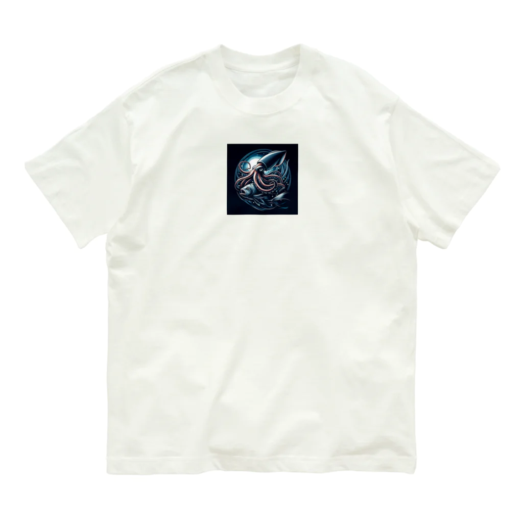 海の幸の捕食する大王イカ Organic Cotton T-Shirt