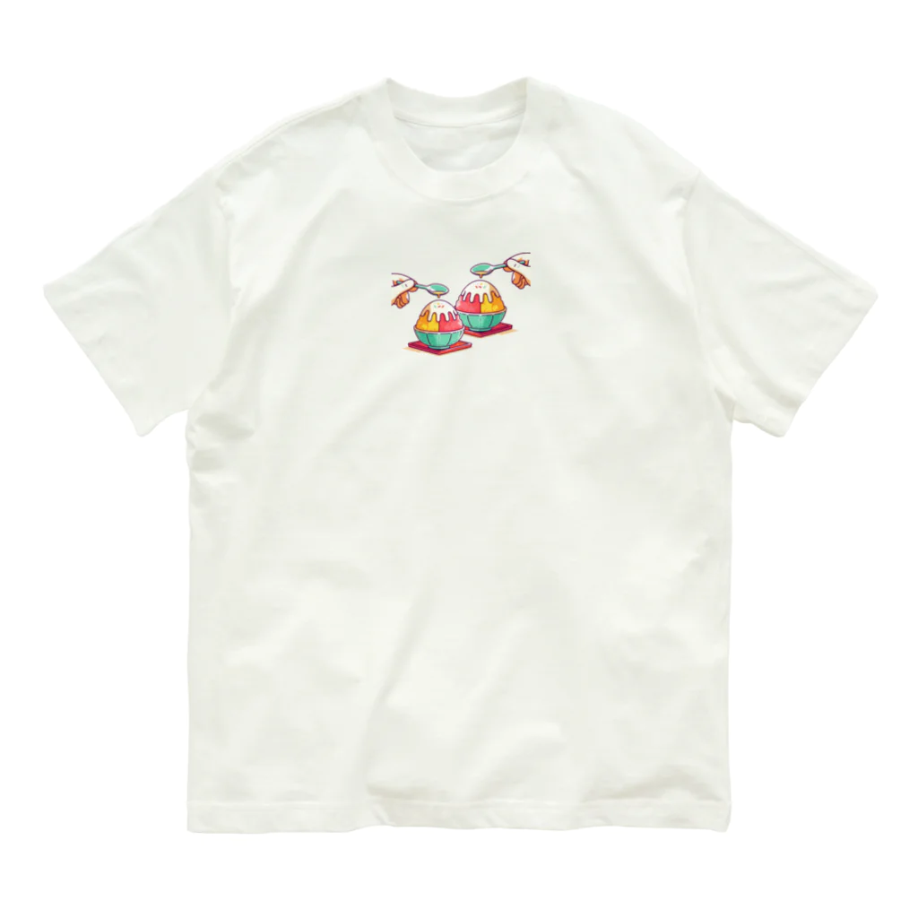 manaco-のかき氷 オーガニックコットンTシャツ