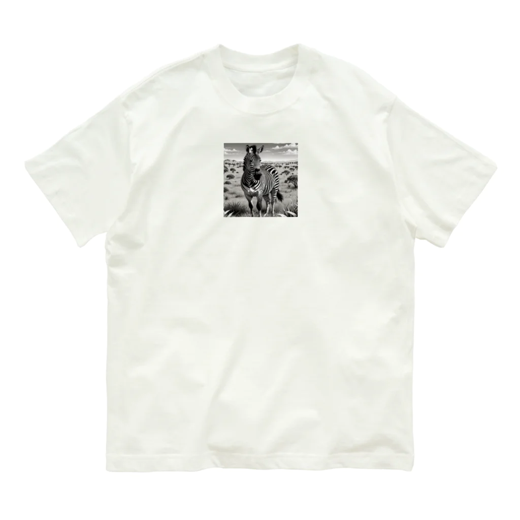 memorandumのシマウマ オーガニックコットンTシャツ