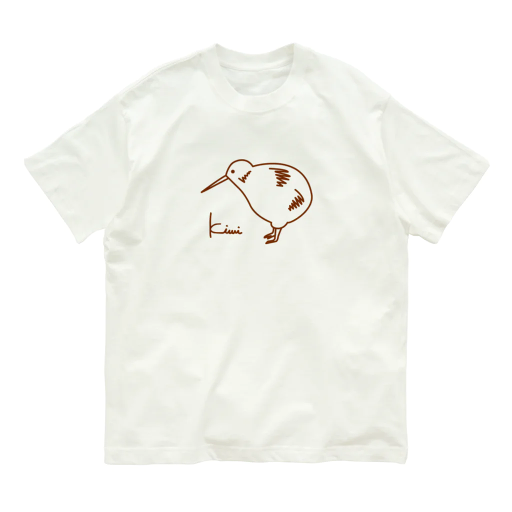 yurimarimoのゆるっとキーウィ Organic Cotton T-Shirt