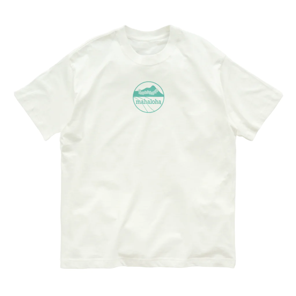 mahaloha808のmahaloha 丸ロゴ オーガニックコットンTシャツ