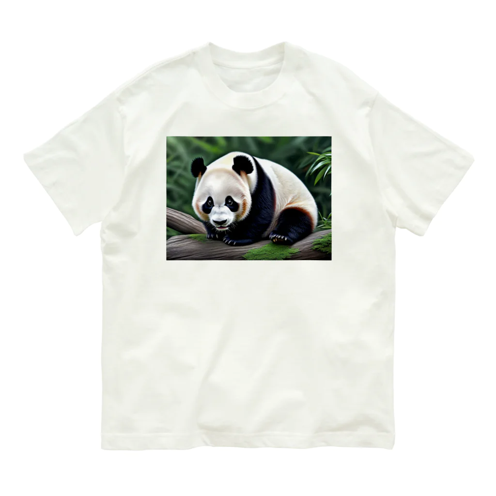 ジャパネットケフィアの竹の達人パンダ Organic Cotton T-Shirt