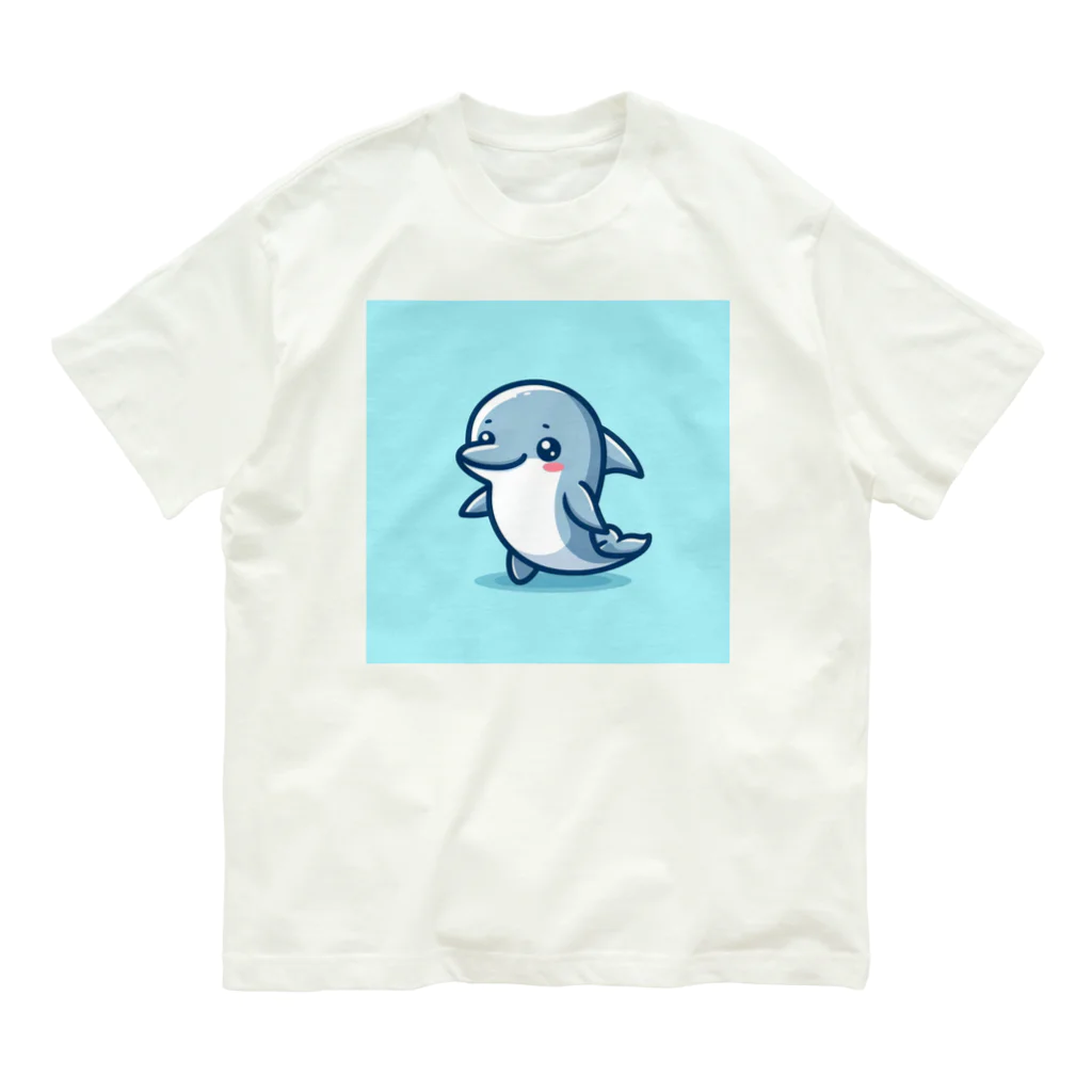 mh03のイルカのルカちゃん オーガニックコットンTシャツ