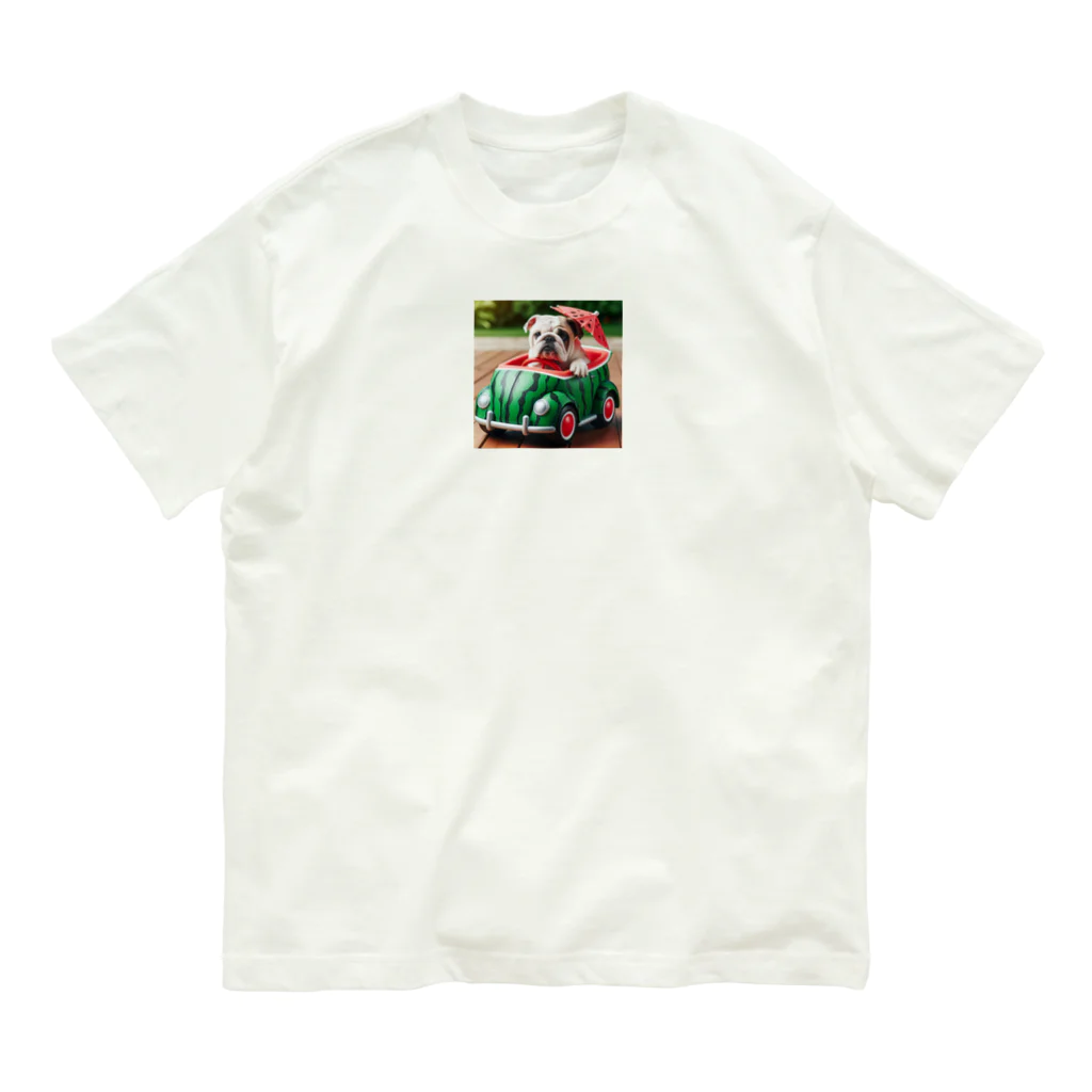 T-BORNSTAKEのブルドッグくんのある夏の日 Organic Cotton T-Shirt