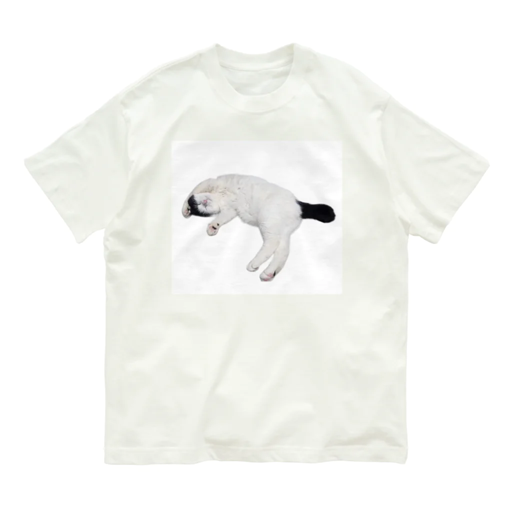 クリスタの尻尾が短い保護猫 たぬちゃん オーガニックコットンTシャツ