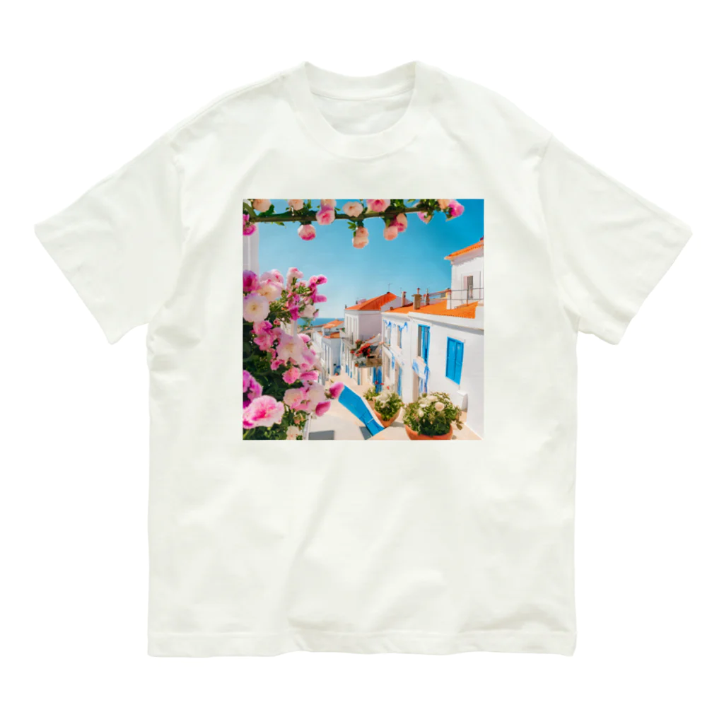 HOSHI-TANEKO🌠の🌺南欧家並み🏠 Organic Cotton T-Shirt