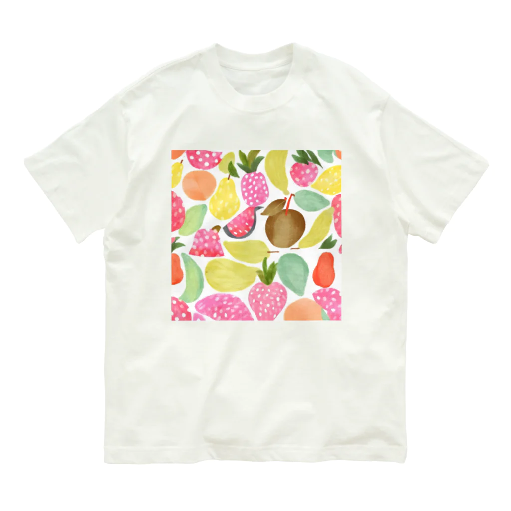 suzuのパステルフルーツ オーガニックコットンTシャツ