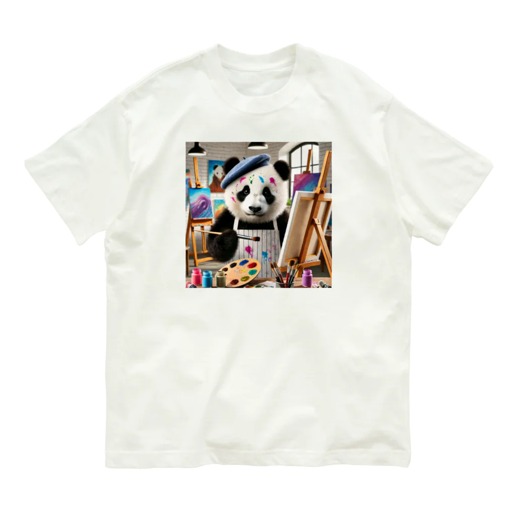 akinyan3128の絵描きのパンダ君 Organic Cotton T-Shirt